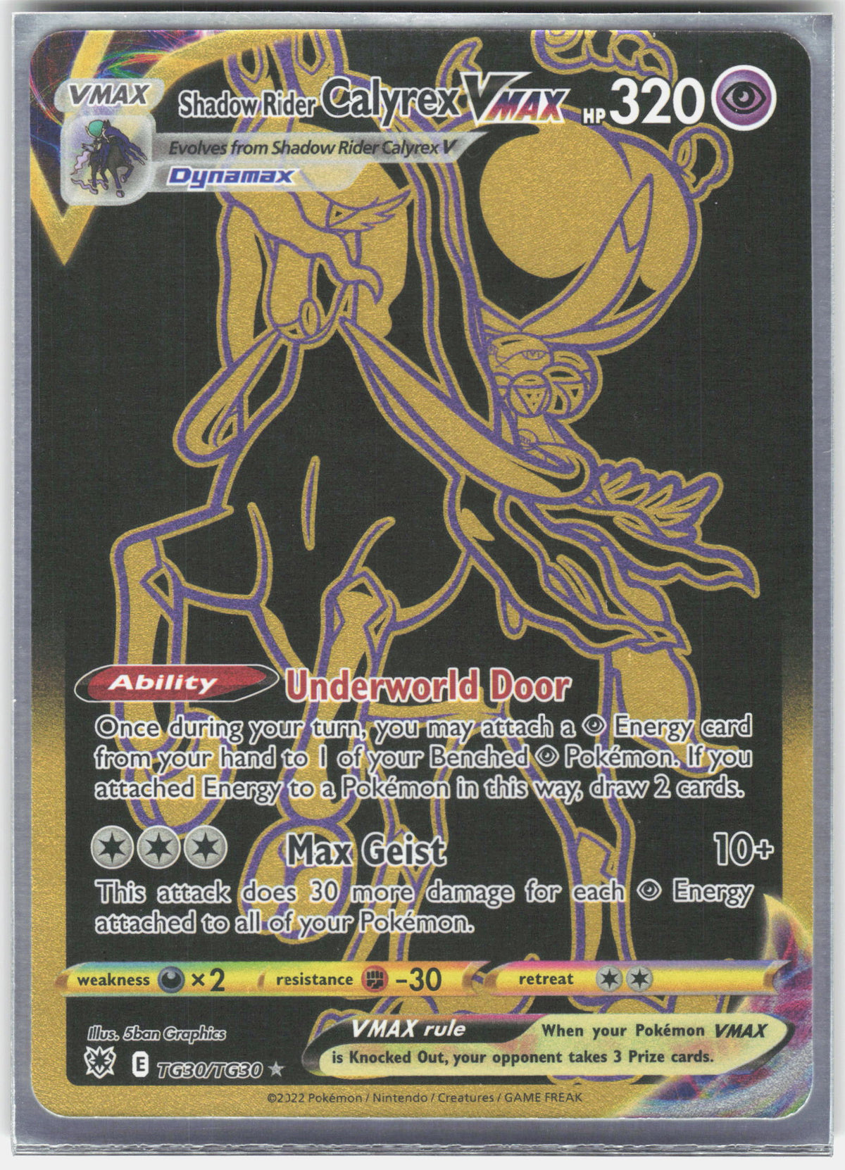 SWSH10: Astral Radiance Trainer Gallery #TG30/TG30 Shadow Rider Calyrex VMAX