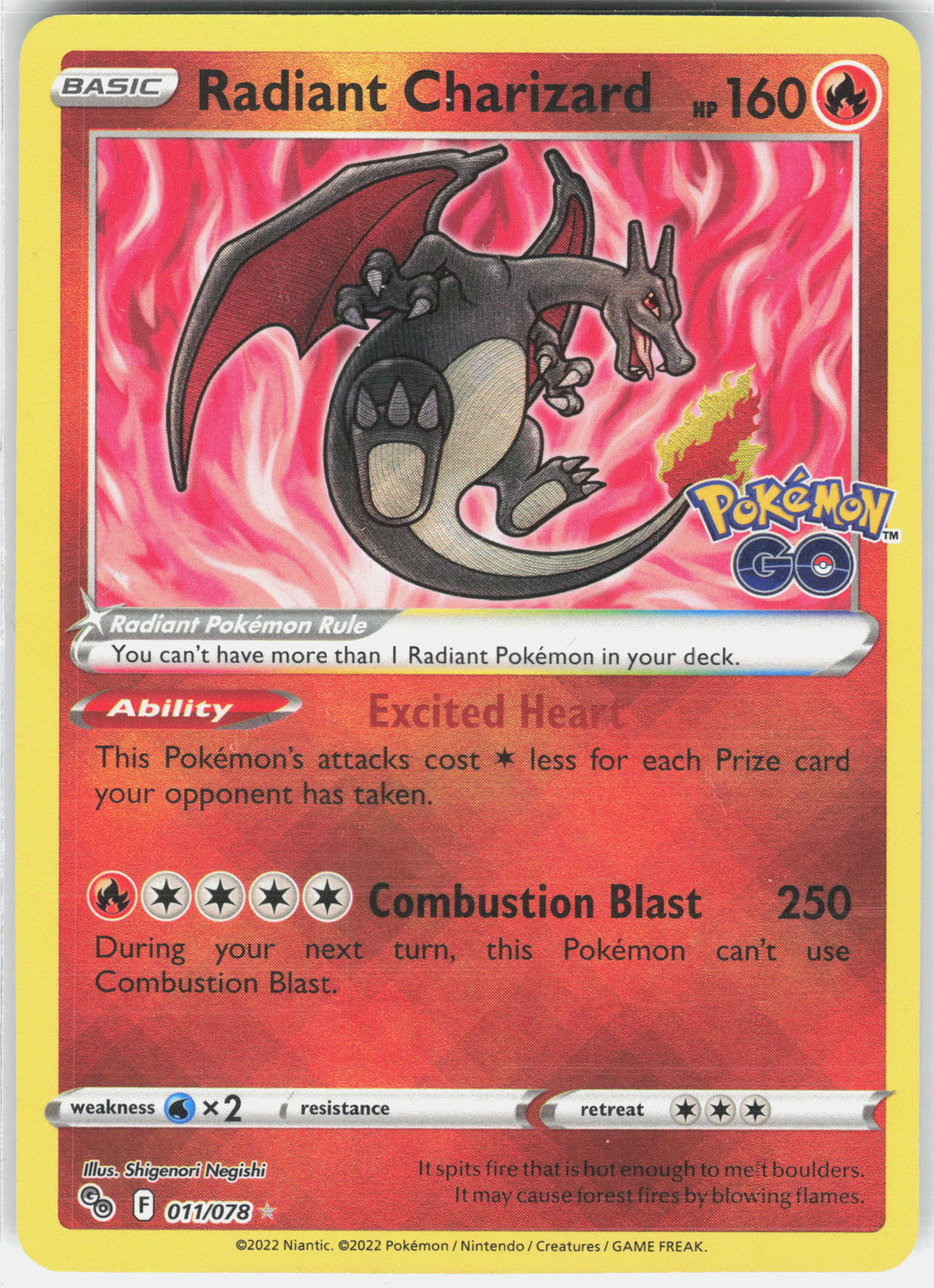 Pokemon GO #011/078 Radiant Charizard