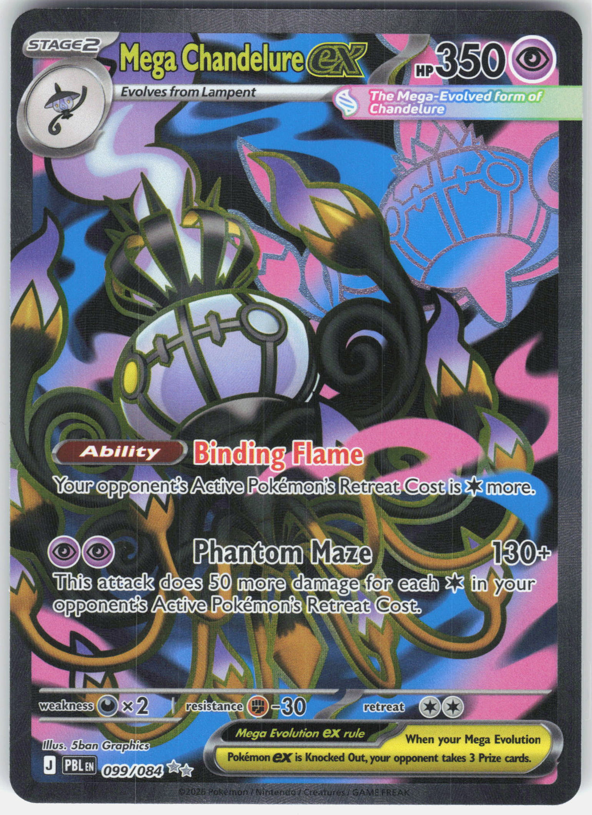 ME05: Pitch Black #099/084 Mega Chandelure ex