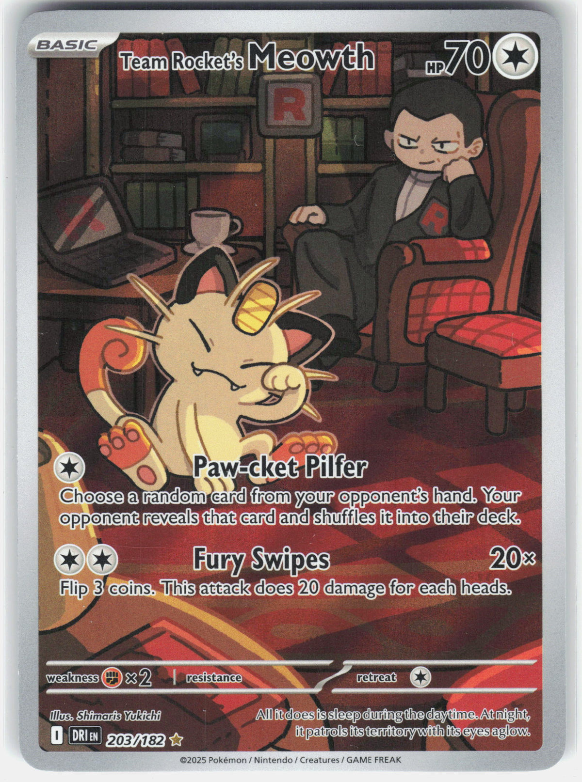 SV10: Destined Rivals #203/182 Team Rocket's Meowth