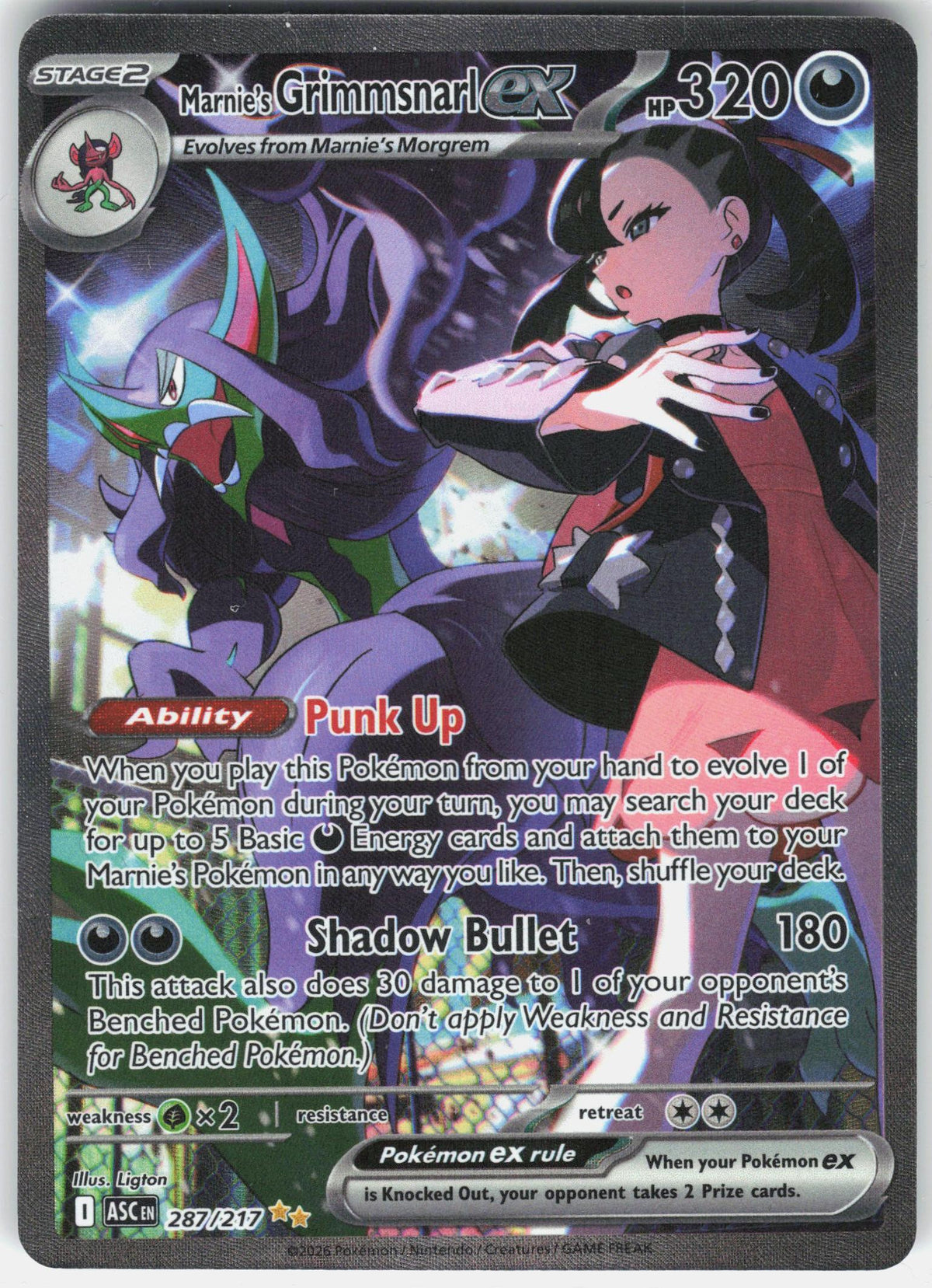 ME: Ascended Heroes #287/217 Marnie's Grimmsnarl ex