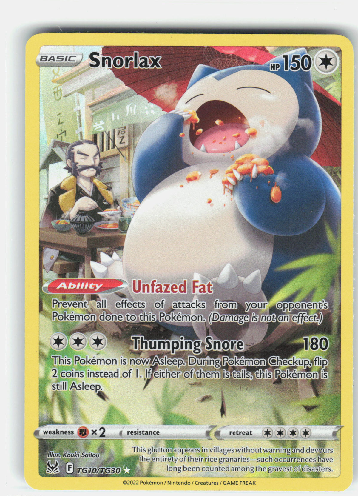 SWSH11: Lost Origin Trainer Gallery #TG10/TG30 Snorlax