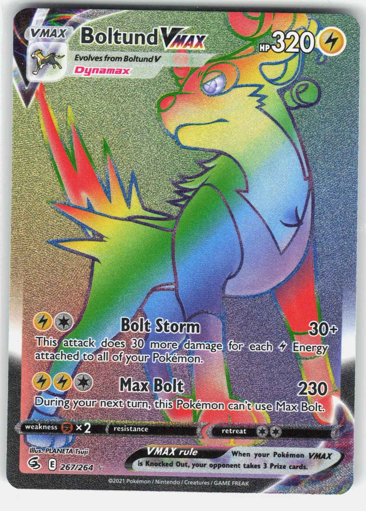 SWSH08: Fusion Strike #267/264 Boltund VMAX (Secret)