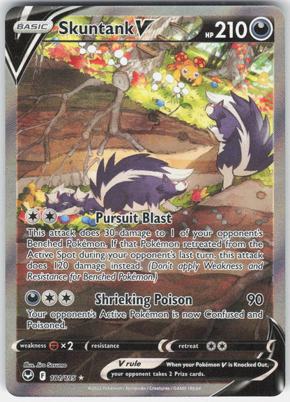 SWSH12: Silver Tempest #181/195 Skuntank V (Alternate Full Art)