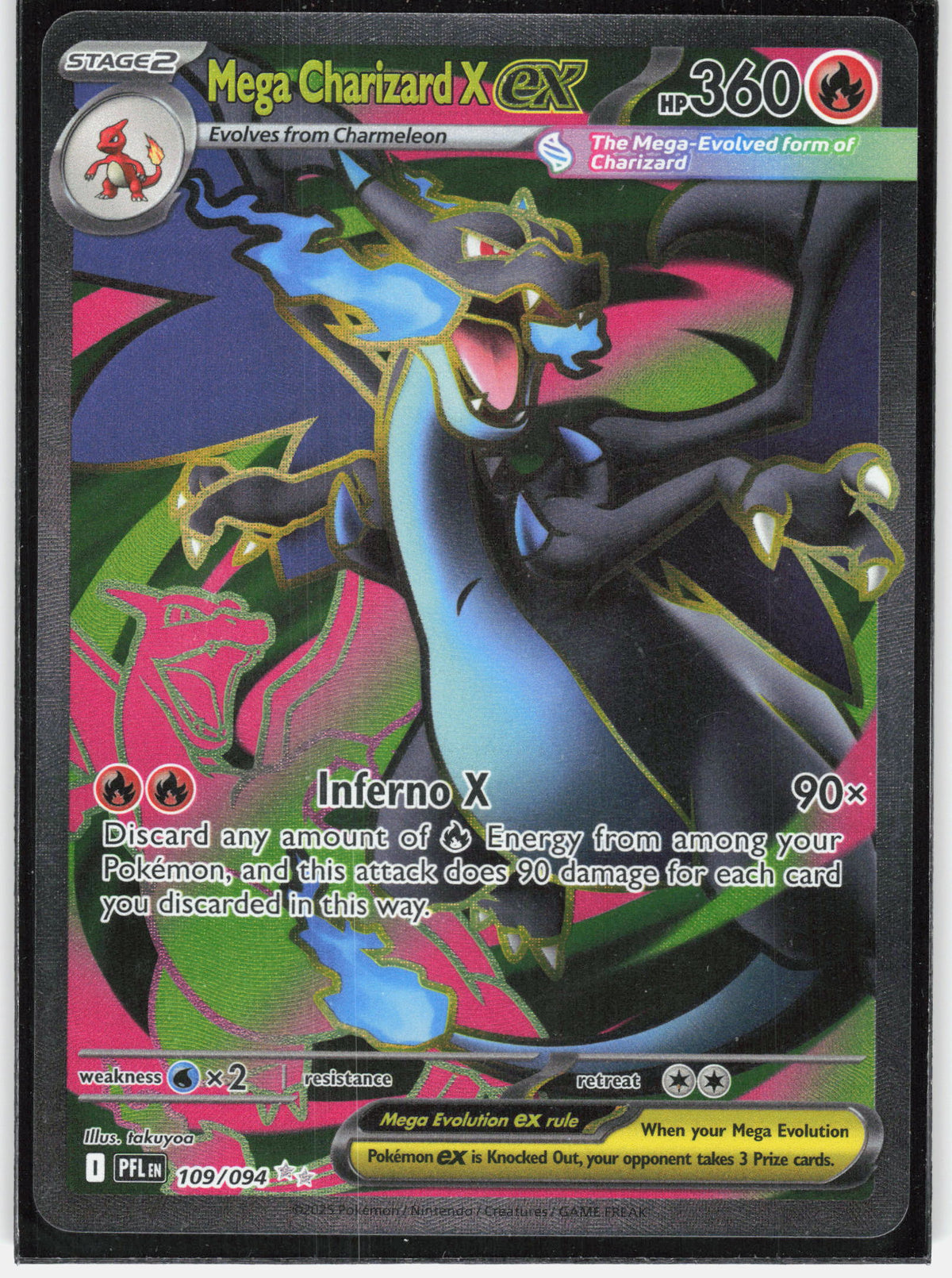 ME02: Phantasmal Flames #109/094 Mega Charizard X ex