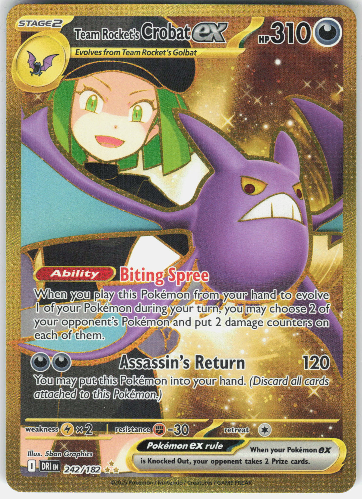 SV10: Destined Rivals #242/182 Team Rocket's Crobat ex