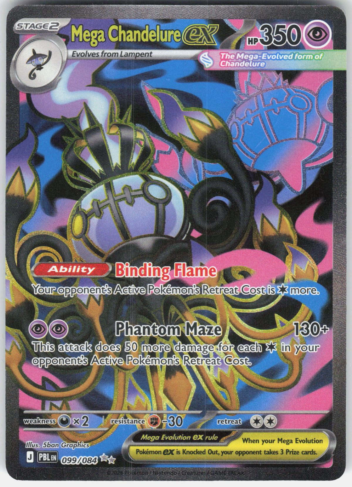 ME05: Pitch Black #099/084 Mega Chandelure ex