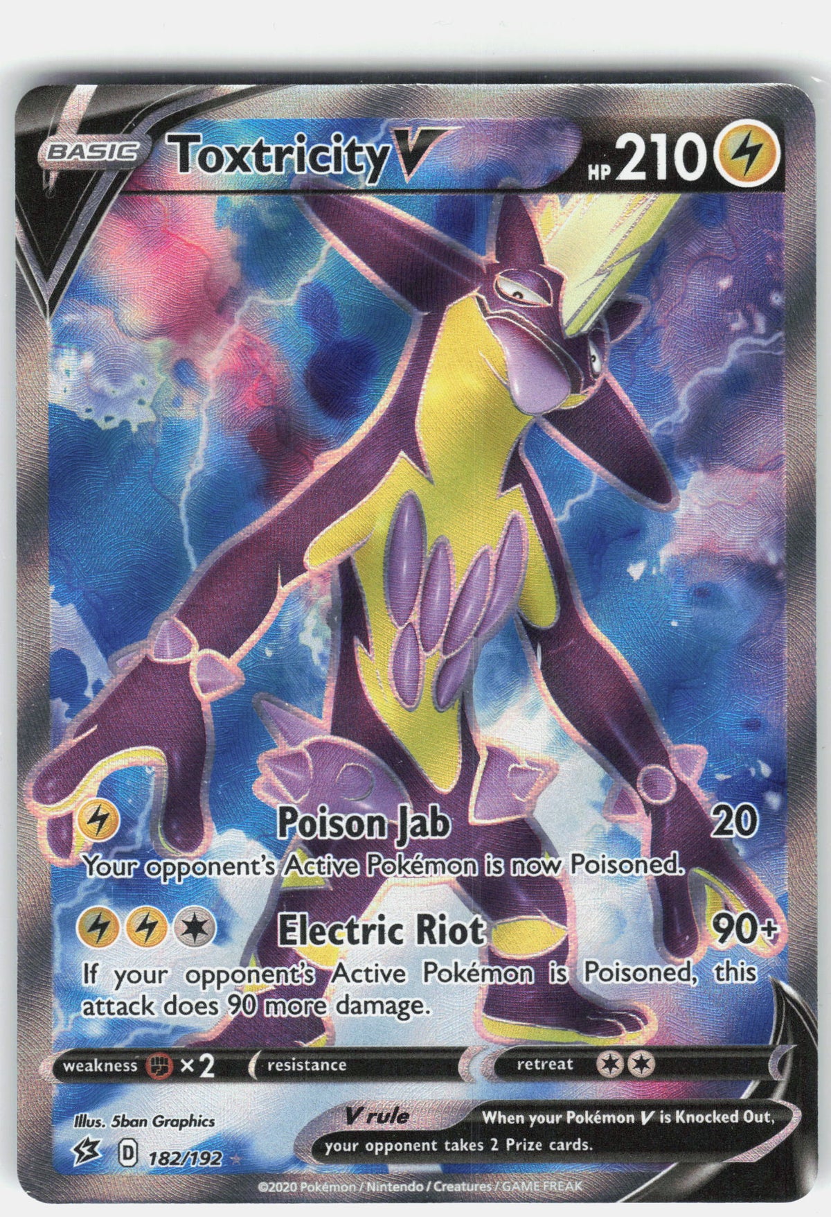 SWSH02: Rebel Clash #182/192 Toxtricity V (Full Art)