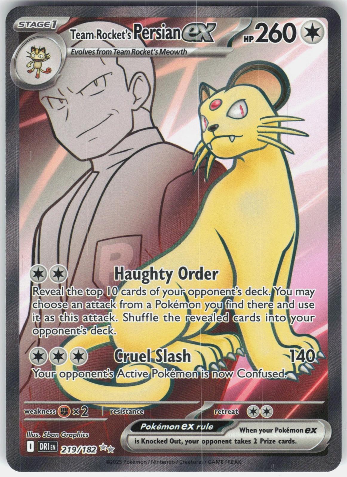 SV10: Destined Rivals #219/182 Team Rocket's Persian ex