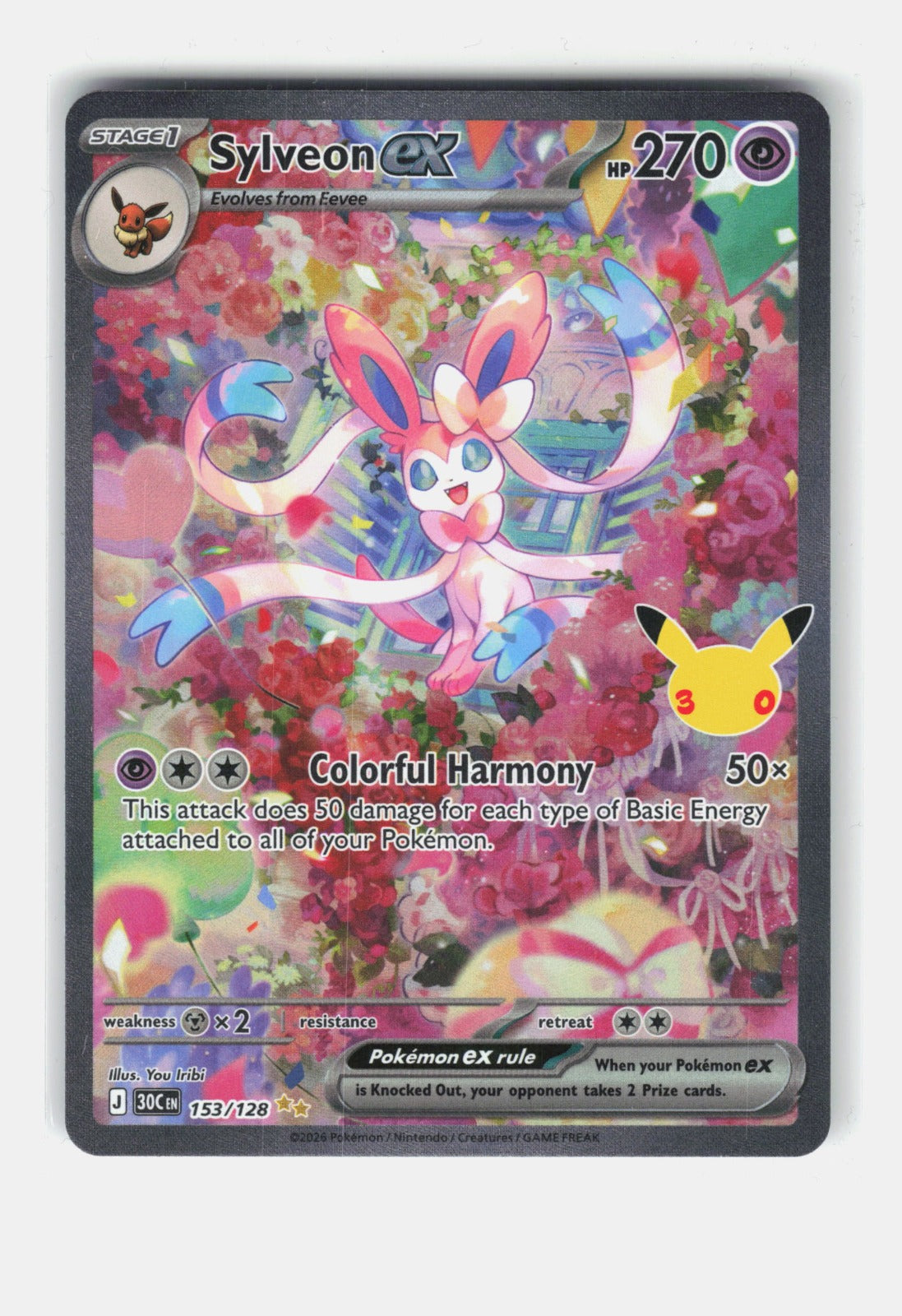 Sylveon ex Holo Special Illustration Rare ME: 30th Celebration 153/128 NM