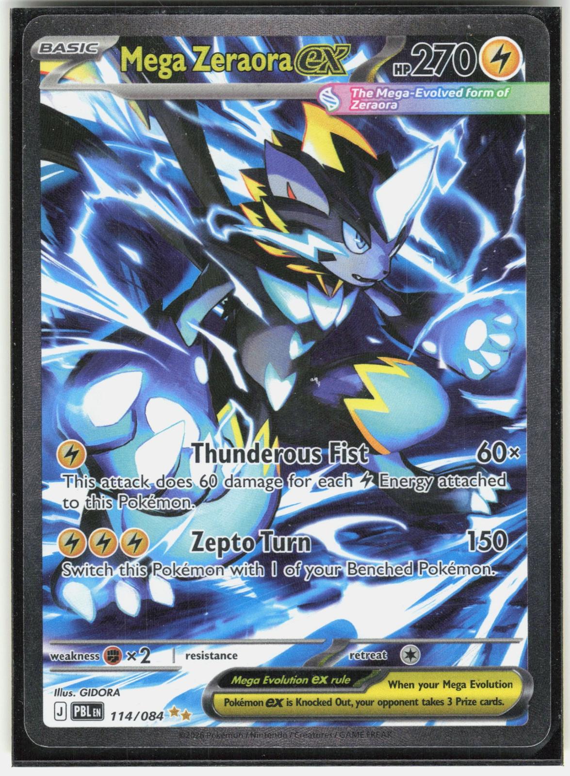 ME05: Pitch Black #114/084 Mega Zeraora ex