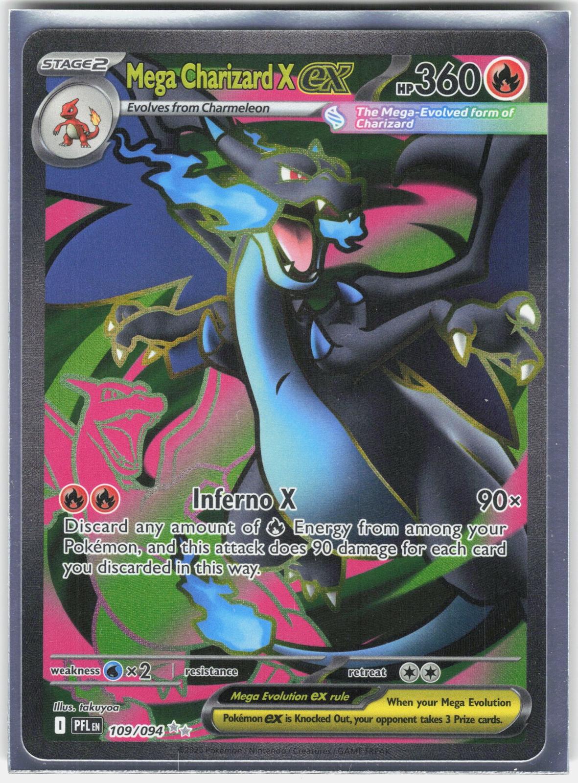 ME02: Phantasmal Flames #109/094 Mega Charizard X ex