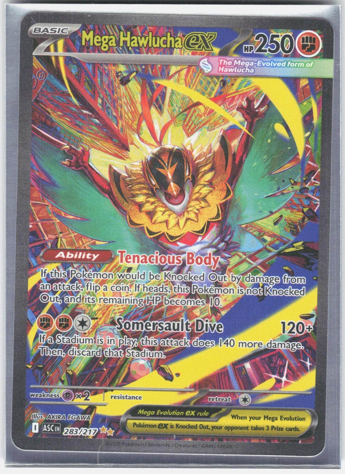 Mega Hawlucha ex Holo Special Illustration Rare ME: Ascended Heroes 283/217 NM
