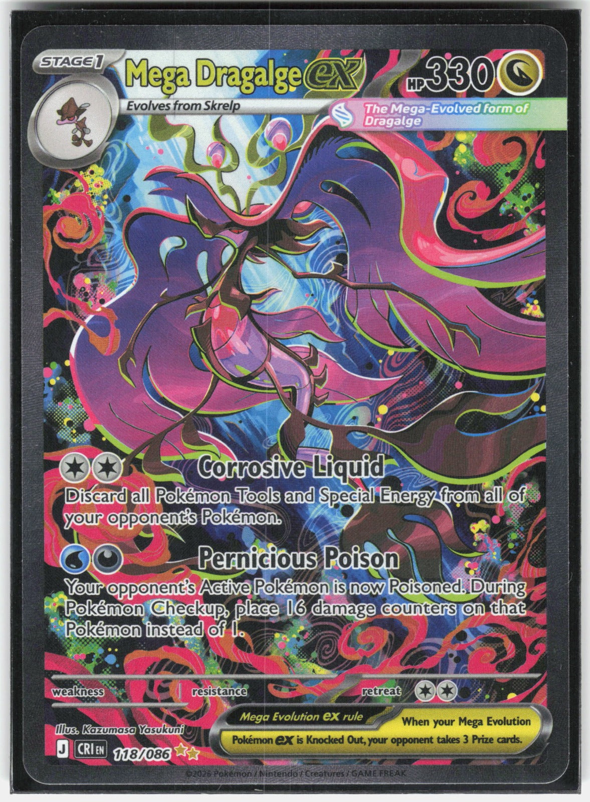Mega Dragalge ex Holo Special Illustration Rare ME04: Chaos Rising 118/086 NM