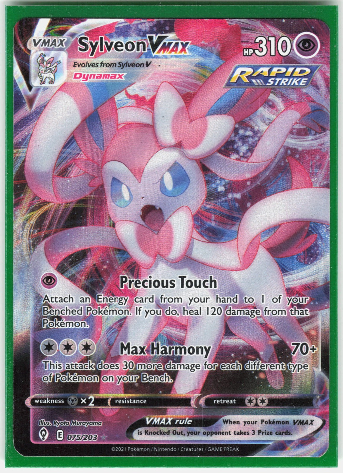 Sylveon VMAX Holo Ultra Rare SWSH07: Evolving Skies 075/203 NM