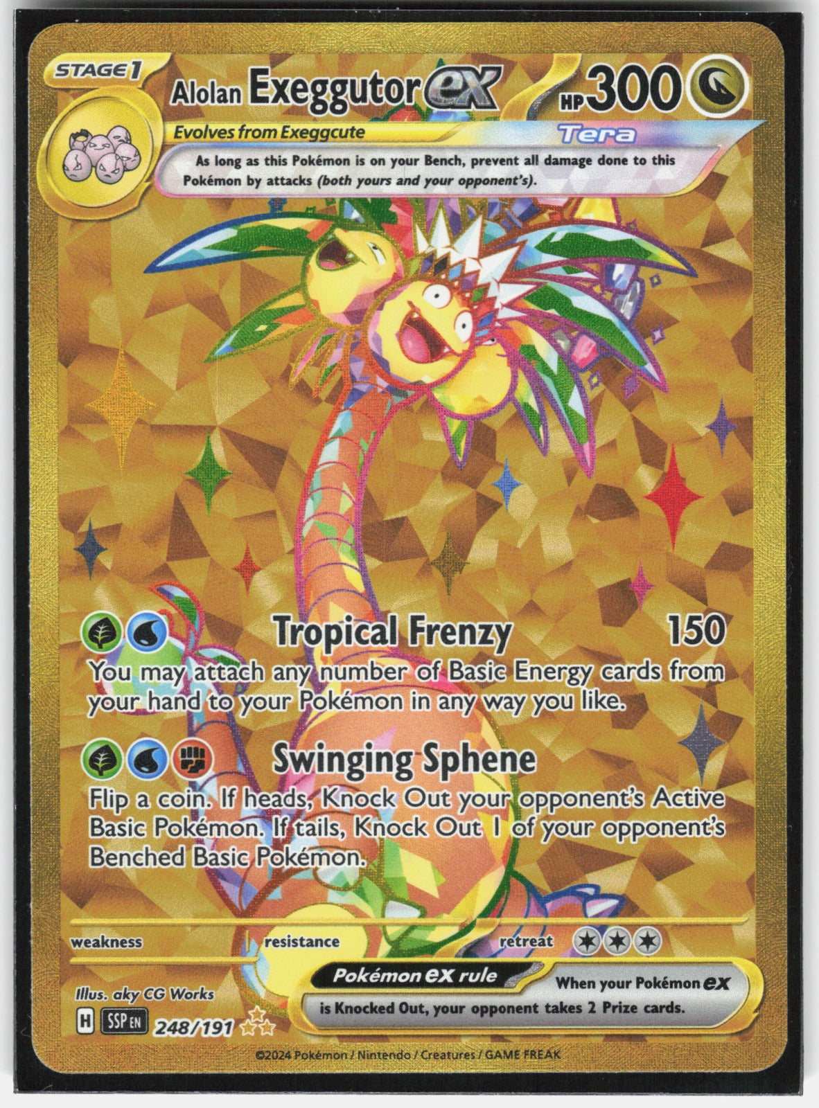 Alolan Exeggutor ex Holo Hyper Rare SV08: Surging Sparks 248/191 NM