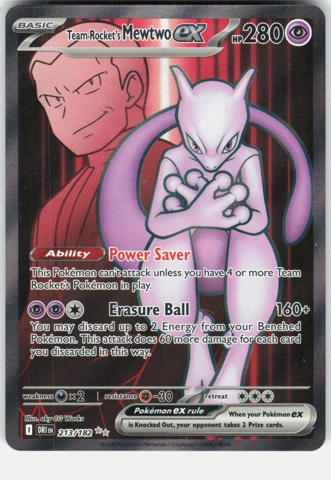 Team Rocket's Mewtwo ex Holo Ultra Rare SV10: Destined Rivals 213/182 NM
