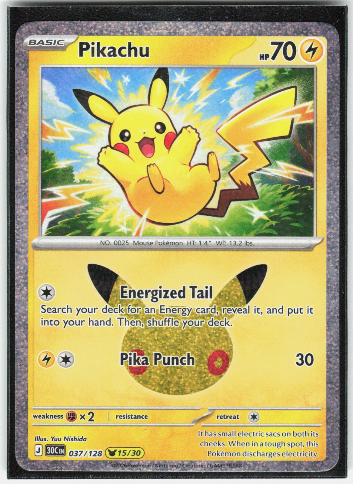 Pikachu Pikachu Rare ME: 30th Celebration 037/128 NM