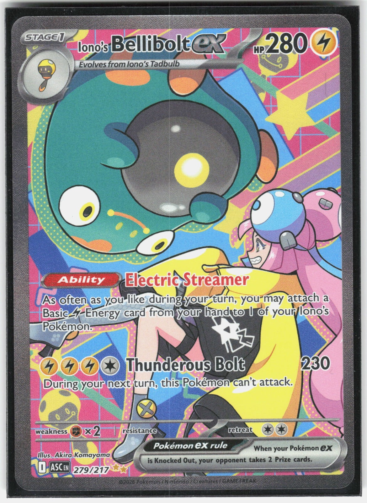 Iono's Bellibolt ex Holo Special Illustration Rare ME: Ascended Heroes 279/217