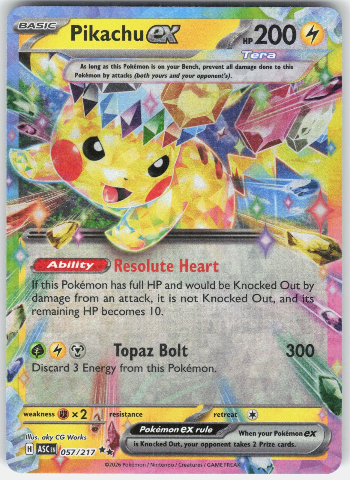 Pikachu ex Holo Double Rare ME: Ascended Heroes 057/217 NM