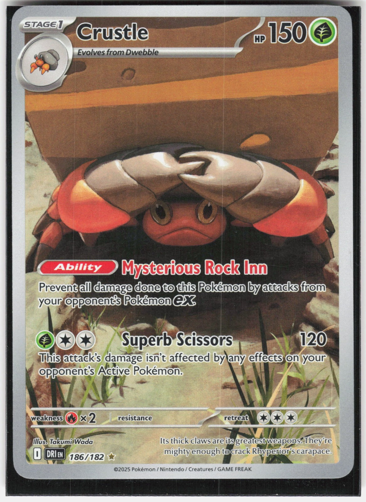 Crustle Holo Illustration Rare SV10: Destined Rivals 186/182 NM