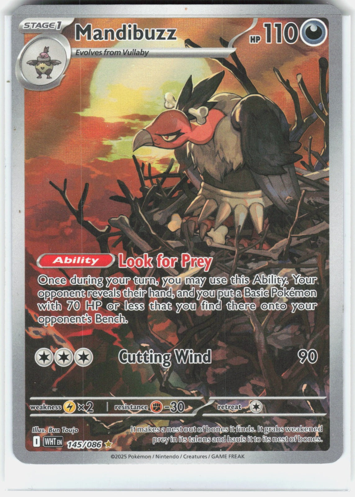 Mandibuzz Holo Illustration Rare SV: White Flare 145/086 NM