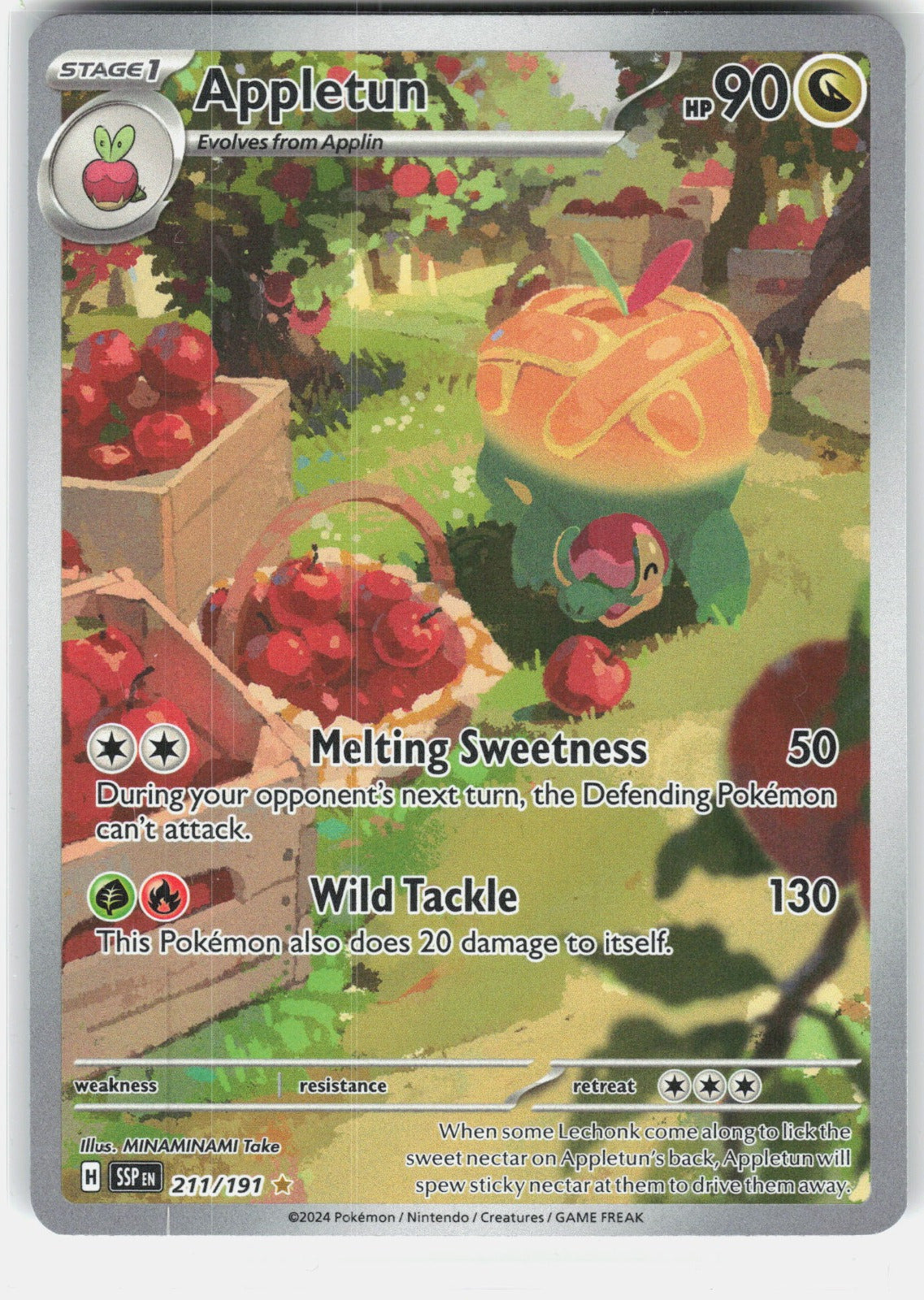 Appletun Holo Illustration Rare SV08: Surging Sparks 211/191 NM