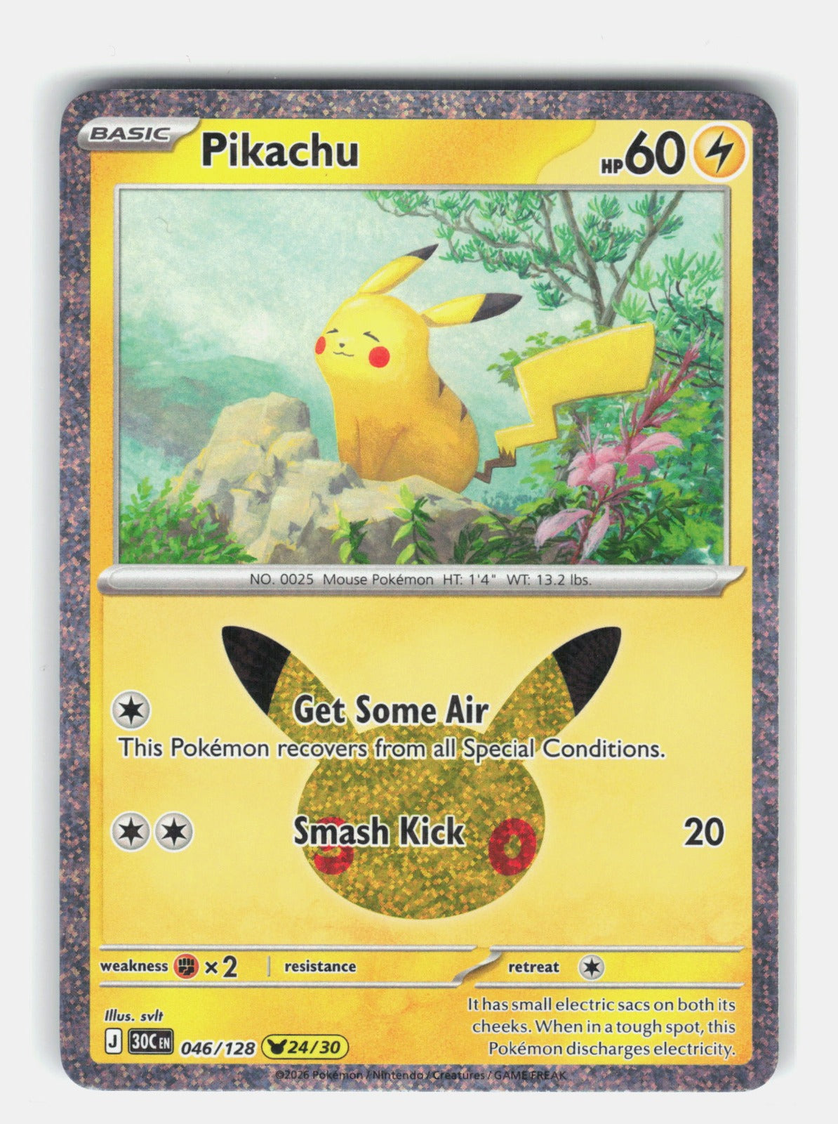 Pikachu Holo Pikachu Rare ME: 30th Celebration 046/128 NM