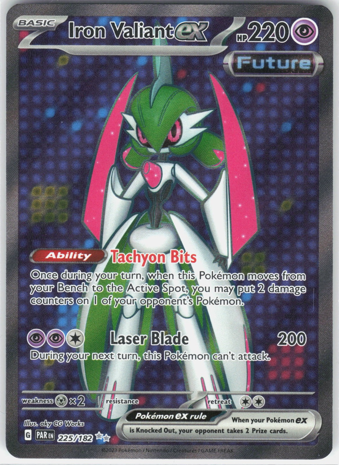 Iron Valiant ex Holo Ultra Rare SV04: Paradox Rift 225/182 NM
